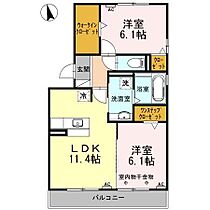 ポルトボヌール　A 201 ｜ 静岡県富士市伝法（賃貸アパート2LDK・2階・58.37㎡） その2