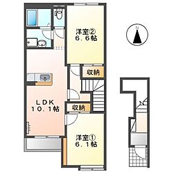 ディアベルジュ 2LDKの間取図画像