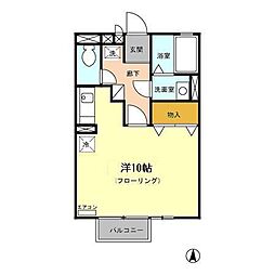 グリーンヴィラ ワンルームの間取図画像
