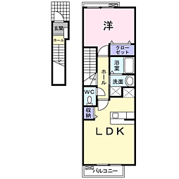 エアリーコート1 1LDKの間取図画像