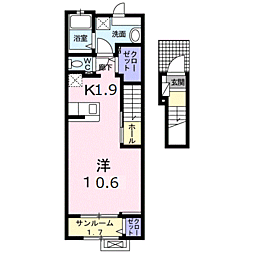ヴェルドミール7 ワンルームの間取図画像