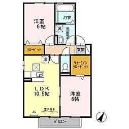 メゾン・ドゥ・ロワイヤルB 2LDKの間取図画像