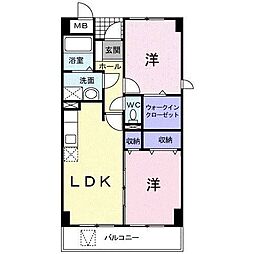 アドバンス 2LDKの間取図画像