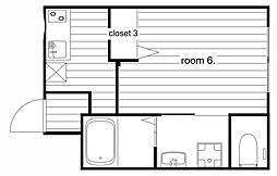 神鉄粟生線 三木駅 徒歩7分の賃貸アパート 2階1Kの間取り