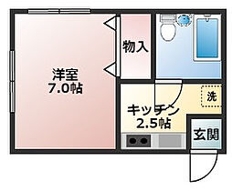 エコ土山 1階1Kの間取り