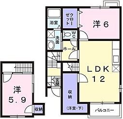 フローレス 2LDKの間取図画像