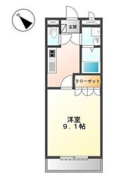 グランドールヒルズ 1Kの間取図画像