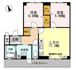 サニーコート 2LDKの間取図画像