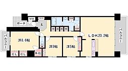 キャッスルコート飾磨 3LDKの間取図画像