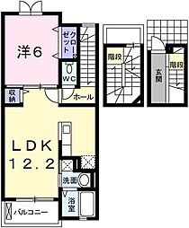 詩・ひまわり 1LDKの間取図画像