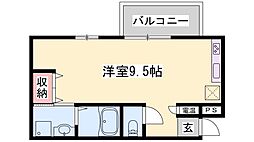 ラ・ベリーザ南今宿 ワンルームの間取図画像