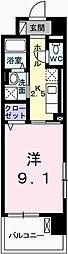 クレール姫路 1Kの間取図画像