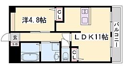 スカイアイビー 1LDKの間取図画像