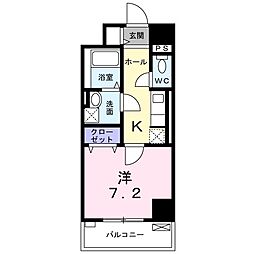 ボヌール姫路栗山町 1Kの間取図画像