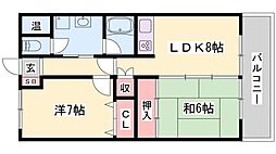 小玉ハイツ 2LDKの間取図画像