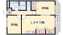 ニューマリッチ加古 2LDKの間取図画像