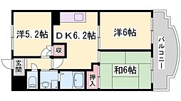 ロイヤルコーポ加古川 3DKの間取図画像