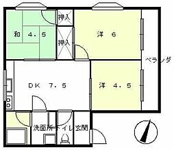 コーポまき 3DKの間取図画像