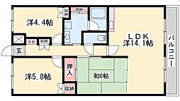 バレルビラ 3LDKの間取図画像