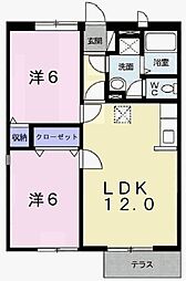 エンジェル・コーポラスA 2LDKの間取図画像