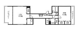 ハッピーコート栄町 1LDKの間取図画像