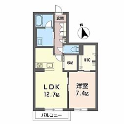 シャーメゾン中自由が丘 1LDKの間取図画像