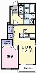 メゾンプラース1 1LDKの間取図画像