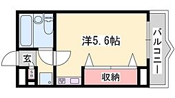 サンパレス21姫路 ワンルームの間取図画像