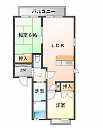 コスモハイツ 2LDKの間取図画像