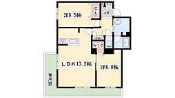 シャーメゾンアサヒ 2LDKの間取図画像