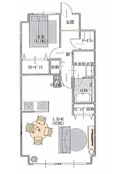 シャトー日東C棟 1LDKの間取図画像