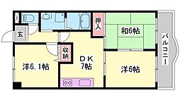 ロイヤルコーポ白浜 3DKの間取図画像