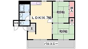 兵庫県姫路市飾磨区下野田２丁目（賃貸マンション2LDK・2階・58.00㎡） その2