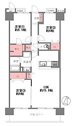 ソシエ北大阪1番館 3LDKの間取図画像