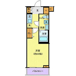 京王線 桜上水駅 徒歩5分の賃貸マンション 2階1Kの間取り
