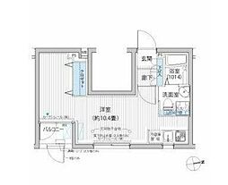 西武新宿線 新井薬師前駅 徒歩12分の賃貸マンション 2階ワンルームの間取り