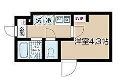 東京メトロ丸ノ内線 東高円寺駅 徒歩10分の賃貸マンション 2階1Kの間取り