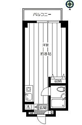 JR総武線 中野駅 徒歩8分の賃貸マンション 1階ワンルームの間取り