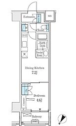 東京メトロ丸ノ内線 新中野駅 徒歩1分の賃貸マンション 6階1DKの間取り