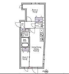 西武新宿線 野方駅 徒歩10分の賃貸マンション 4階2LDKの間取り