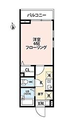 西武新宿線 下井草駅 徒歩9分の賃貸アパート 1階1Kの間取り