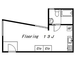 JR中央線 高円寺駅 徒歩10分の賃貸マンション 1階ワンルームの間取り