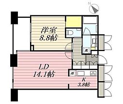 東京メトロ丸ノ内線 西新宿駅 徒歩4分の賃貸マンション 24階1LDKの間取り