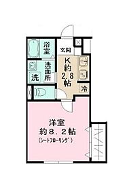 東京メトロ丸ノ内線 新中野駅 徒歩9分の賃貸アパート 1階1Kの間取り
