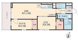 西武新宿線 上井草駅 徒歩4分の賃貸マンション 3階2LDKの間取り
