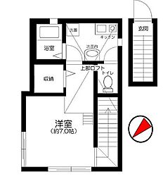 西武新宿線 下井草駅 徒歩12分の賃貸アパート 2階1Kの間取り