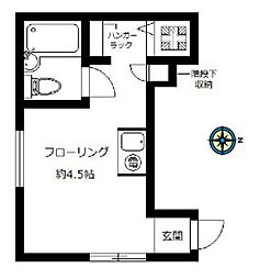 東京メトロ丸ノ内線 東高円寺駅 徒歩6分の賃貸アパート 1階ワンルームの間取り