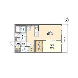 ウェルスクエア渋谷本町 1LDKの間取図画像