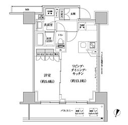 パークハビオ渋谷本町レジデンス 1LDKの間取図画像