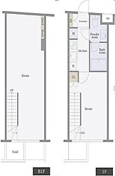 プレール・ドゥーク北新宿3 2Kの間取図画像